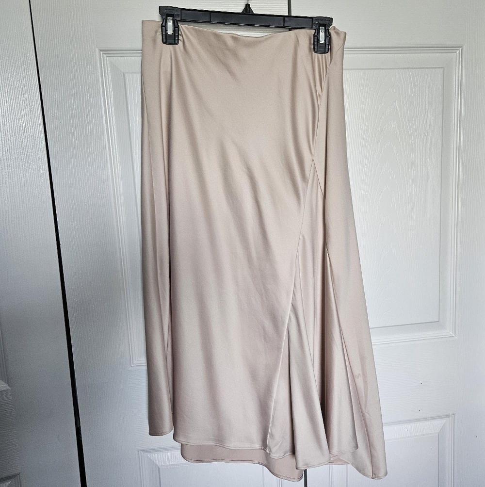 Express Satin Midi Skirt